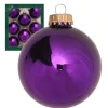 Krebs Glas Lauscha Weihnachtskugeln Uni-Design Ivana Violett 7cm