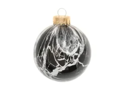 Krebs Glas Lauscha Weihnachtsbaumkugel Marmoroptik 1-tlg. 8cm