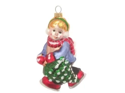 Krebs Glas Lauscha Weihnachtsornament Junge mit Baum 1-tlg. 6cm