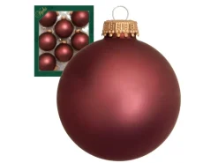 Krebs Glas Lauscha Weihnachtskugeln Hellbraun Matt Uni 8er-Set 7cm