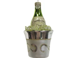 Krebs Glas Lauscha Weihnachtsornament Champagner 1-tlg. 13cm