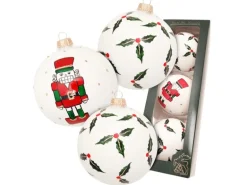 Krebs Glas Lauscha Weihnachtskugeln Nussknacker 3-tlg. 8cm