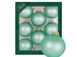 Krebs Glas Lauscha Weihnachtskugeln Uni-Design Marcelline Türkis 7cm