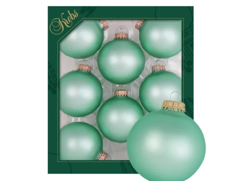 Krebs Glas Lauscha Weihnachtskugeln Uni-Design Marcelline Türkis 7cm