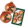 Krebs Glas Lauscha Weihnachtskugeln Mistelzweigdeko 4-tlg. 7cm