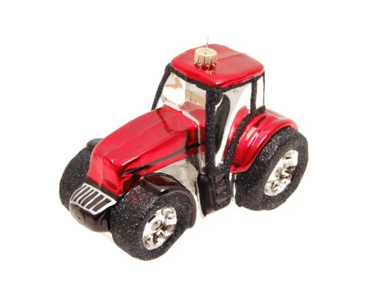 Krebs Glas Lauscha Weihnachtsornament Traktor 1-tlg. 10cm