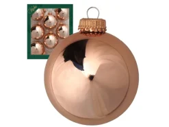 Krebs Glas Lauscha Weihnachtskugeln Altgold Glanz Uni 8er-Set 7cm