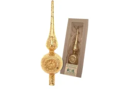 Krebs Glas Lauscha Weihnachtsbaumspitze Effektgold 1-tlg. 26cm