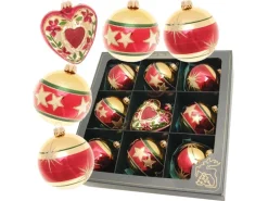 Krebs Glas Lauscha Weihnachtsbaumkugelset Xmas Night 9-tlg. 8cm