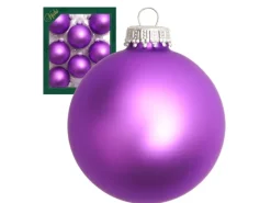 Krebs Glas Lauscha Weihnachtskugeln Uni-Design Amalia Violett 7cm