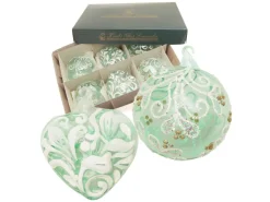 Krebs Glas Lauscha Weihnachtsornamente Form mit Öse 6-tlg. 8cm