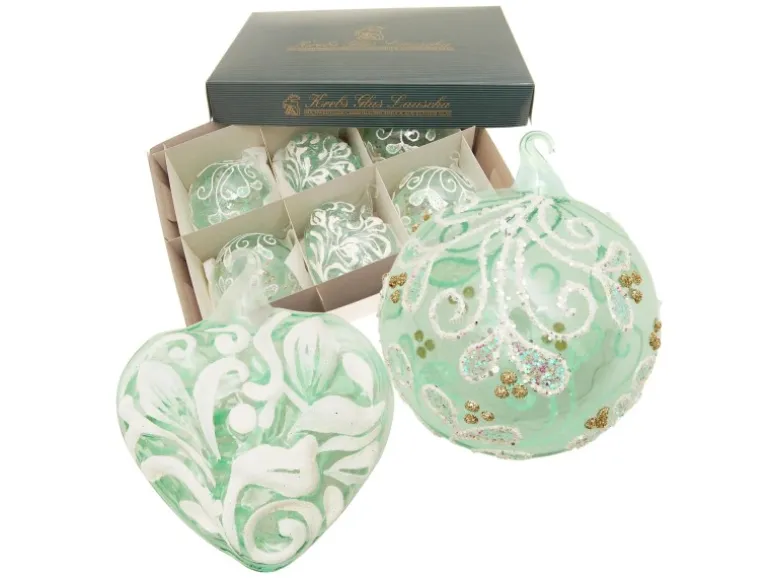 Krebs Glas Lauscha Weihnachtsornamente Form mit Öse 6-tlg. 8cm