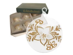 Krebs Glas Lauscha Weihnachtskugeln Blume Kristall 6er-Set 8cm