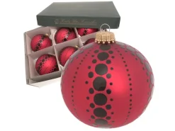 Krebs Glas Lauscha Weihnachtskugeln Dot Christmas Rot 8cm