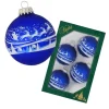 Krebs Glas Lauscha Weihnachtskugeln Santa-Schlitten 4er-Set 7cm