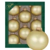 Krebs Glas Lauscha Weihnachtskugeln Altgold Matt Uni 8er-Set 7cm