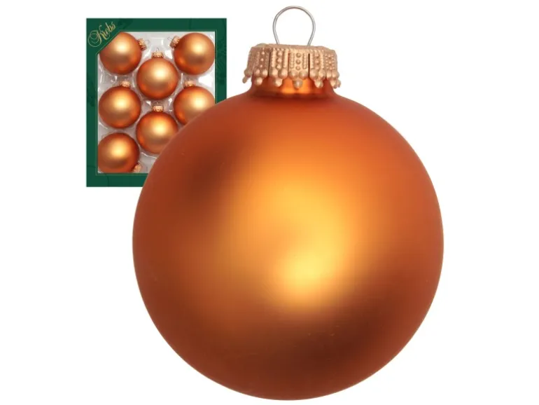 Krebs Glas Lauscha Weihnachtskugeln Uni-Design Fabienne Goldfarbig 7cm