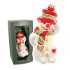 Krebs Glas Lauscha Weihnachtsornament Schneemann 1-tlg. 17cm