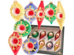 Krebs Glas Lauscha Weihnachtskugeln Reflexsortiment Mehrfarbig 7cm