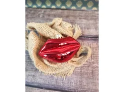 Krebs Glas Lauscha Weihnachtsornament Lippen 1-tlg. 6cm