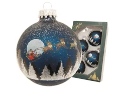 Krebs Glas Lauscha Weihnachtskugeln Spirit of Xmas 4er-Set 7cm