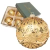 Krebs Glas Lauscha Weihnachtsbaumkugel Gold 4er-Set 11cm
