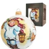 Krebs Glas Lauscha Weihnachtskugel Junge mit Laterne Mehrfarbig 10cm
