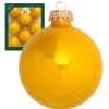 Krebs Glas Lauscha Weihnachtskugeln Gelb Glanz Uni 8er-Set 7cm