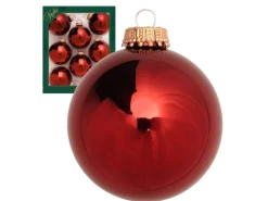 Krebs Glas Lauscha Weihnachtskugeln Rot Glanz Uni 8er-Set 7cm