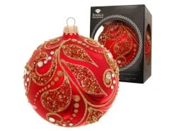 Krebs Glas Lauscha Weihnachtskugeln Jewels Rot 1-tlg. 10cm