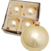 Krebs Glas Lauscha Weihnachtskugel Uni 4er-Set 8cm