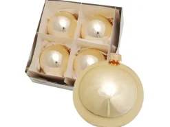 Krebs Glas Lauscha Weihnachtskugel Uni 4er-Set 8cm