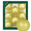 Krebs Glas Lauscha Weihnachtskugeln Gold Matt Uni 8er-Set 7cm