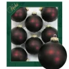 Krebs Glas Lauscha Weihnachtskugeln Schokobraun Matt Uni 8er-Set 7cm