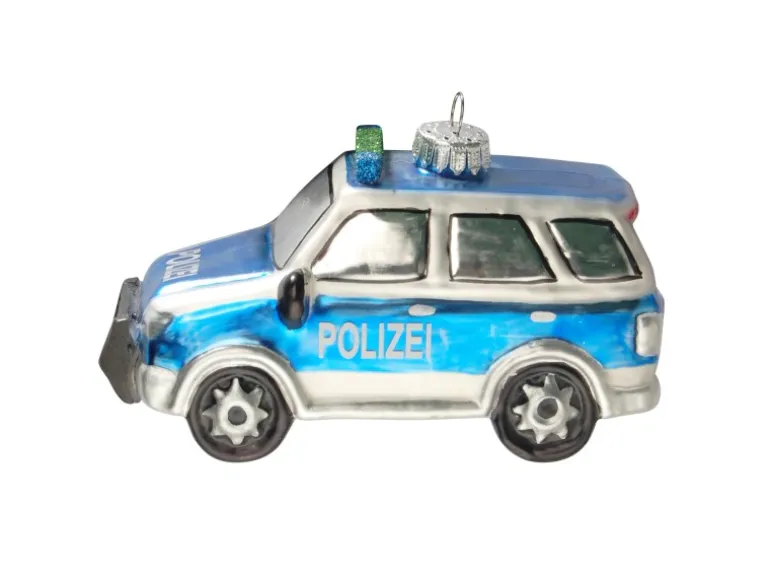 Krebs Glas Lauscha Weihnachtsornament Polizei SUV 1-tlg. 9cm
