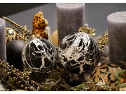 Krebs Glas Lauscha Weihnachtsbaumkugel Marmoroptik 1-tlg. 10cm