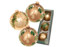 Krebs Glas Lauscha Weihnachtskugeln Walddekor 3-tlg. 8cm