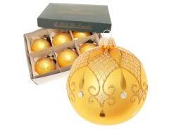 Krebs Glas Lauscha Weihnachtskugeln Barock Midas 6er-Set 8cm