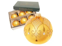 Krebs Glas Lauscha Weihnachtskugeln Barock Midas 6er-Set 8cm