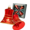 Krebs Glas Lauscha Weihnachtsornamente Glocke 4er-Set 7cm