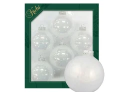 Krebs Glas Lauscha Weihnachtskugeln Innenglitter 6er-Set 7cm