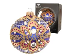 Krebs Glas Lauscha Weihnachtsbaumkugel Blau Gloria 1-tlg. 8cm