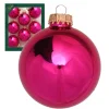 Krebs Glas Lauscha Weihnachtskugeln Uni-Design Florina Rosa 7cm