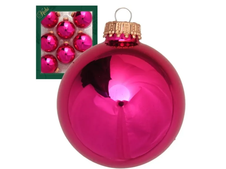 Krebs Glas Lauscha Weihnachtskugeln Uni-Design Florina Rosa 7cm