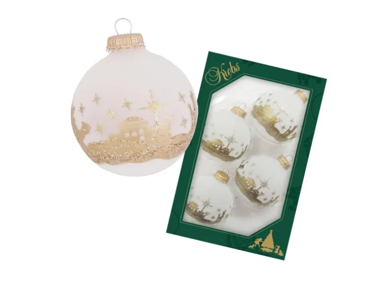 Krebs Glas Lauscha Weihnachtsbaumkugel Bethlehem 4er-Set 7cm