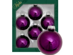 Krebs Glas Lauscha Weihnachtskugeln Uni-Design Philomena Rot 7cm