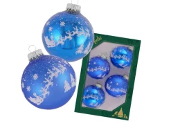 Krebs Glas Lauscha Weihnachtsbaumkugel Santa 4er-Set 7cm