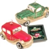 Krebs Glas Lauscha Weihnachtsornament Retro Autos 2-tlg. 7cm