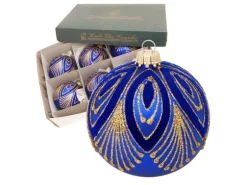 Krebs Glas Lauscha Weihnachtskugeln Pfau 6er-Set 8cm