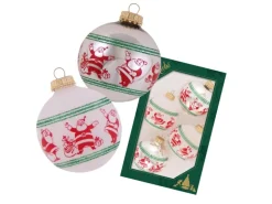 Krebs Glas Lauscha Weihnachtsbaumkugel mit Santas 4-tlg. 7cm
